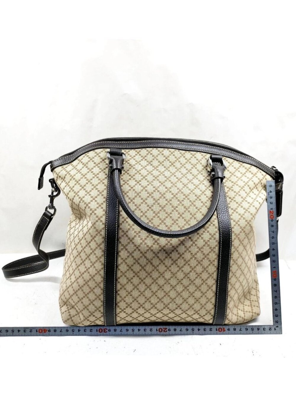 Authentic Gucci Diamante Sukey Canvas Tote Shoulder Crossbody Bag - Picture 3 of 16